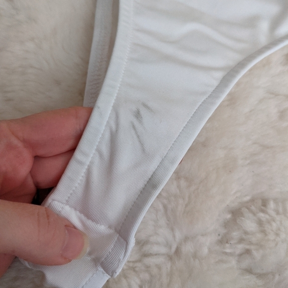 Hey BABE Instagram LA label white bodysuit rounded square neck basic women's L - Picture 6 of 11